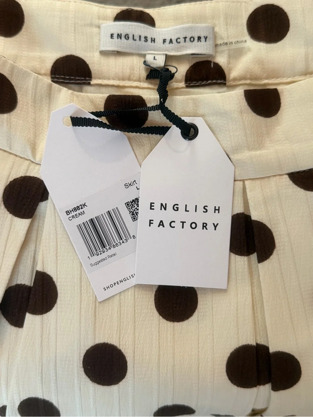 English Factory Polka Dot Pleated Midi Skirt - Picture 3 of 5